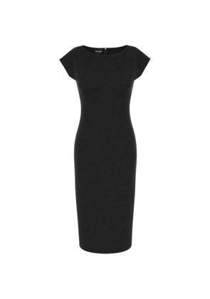 Giorgio Armani cap-sleeve rear-slit misi dress - Black