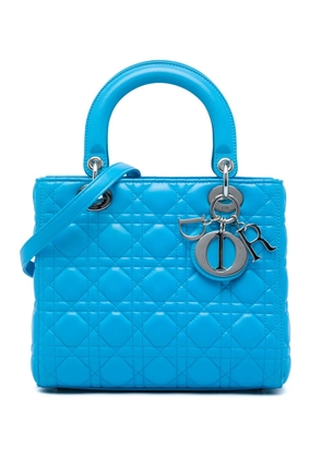 Christian Dior Pre-Owned 2014 Medium Lambskin Cannage Lady Dior satchel - Blue
