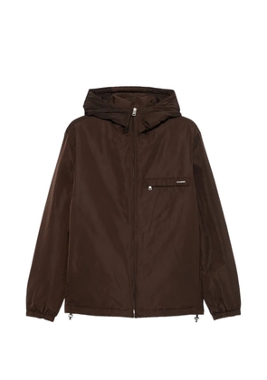 SANDRO logo-detail zip-front jacket - Brown