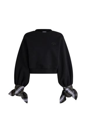 Patou cropped tie-sleeve sweatshirt - Black