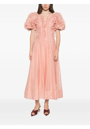 Aje ruffled puff-sleeve dress - Pink