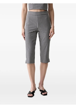 GUESS USA gingham-check cropped trousers - Black