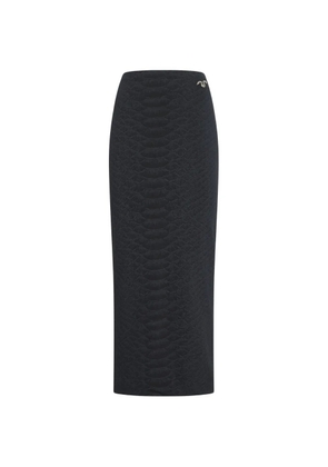 Roberto Cavalli snake-texture midi skirt - Black