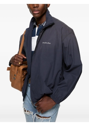 Acne Studios washed-logo zip-up jacket - Blue