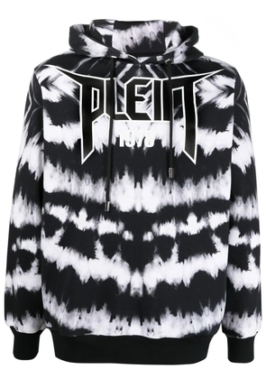 Philipp Plein tie-dye logo print hoodie - Black