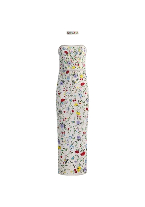 alice + olivia Georgie bead-embellished floral-print dress - White