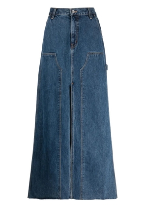 SLVRLAKE high-waist denim long skirt - Blue