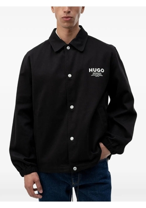 HUGO logo-print button-up jacket - Black