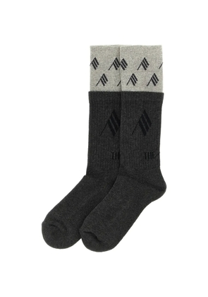 The Attico double-layer logo-intarsia socks - Grey