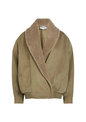 Stella McCartney faux-shearling wrap jacket - Brown
