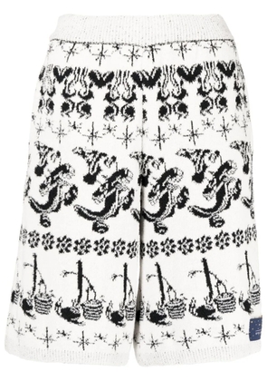 Stella McCartney x Disney Fantasia Fair Isle jacquard Bermuda shorts - White