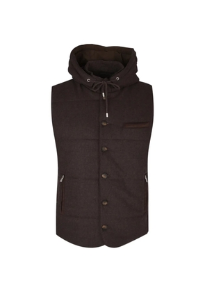 Gran Sasso hooded quilted gilet - Brown