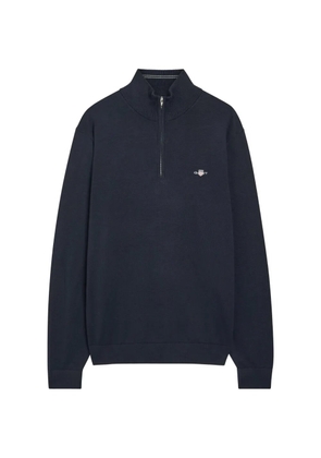 Gant half-zip logo-embroidered sweater - Blue