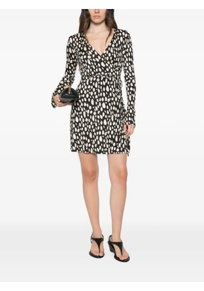 Patrizia Pepe printed wrap mini dress - Black