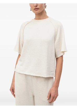 BOSS raw-edge raglan-sleeve T-shirt - White