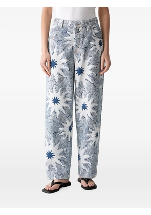 NEVER FULLY DRESSED sun-print jeans - White