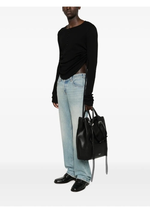 Ann Demeulemeester ruched-detail button-up sweater - Black