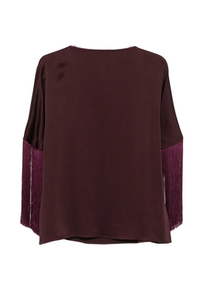Antonelli fringe-trimmed long-sleeve blouse - Purple
