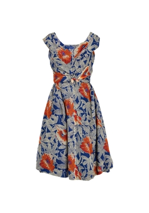 Vintage floral-print midi dress - Blue