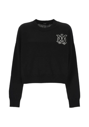 AMIRI logo-embroidered merino-wool sweater - Black