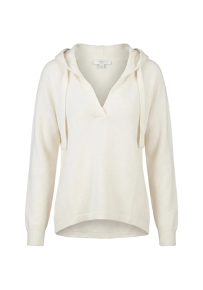 Malo cashmere V-neck hoodie - Neutrals