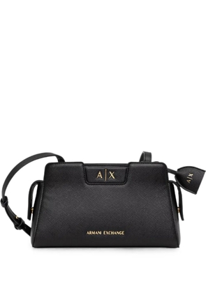 Armani Exchange logo-plaque shoulder bag - Black