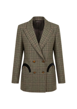 Blazé Milano check-pattern double-breasted blazer - Green