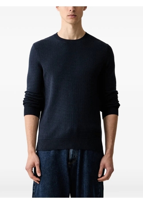Trussardi waffle-knit crew-neck sweater - Blue
