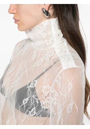 Patrizia Pepe lace button-detail top - White