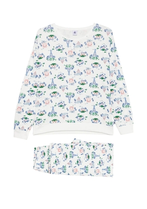 Petit Bateau graphic-print cotton pajamas - White