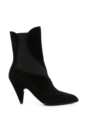 Sergio Rossi mesh-insert pointed-toe ankle boots - Black