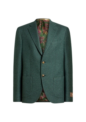 ETRO houndstooth-motif single-breasted blazer - Green
