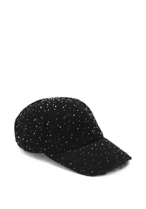 Alexander Wang crystal-embellished distressed baseball cap - Black