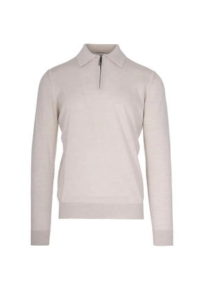 Paolo Pecora zip-fastening wool polo shirt - Neutrals