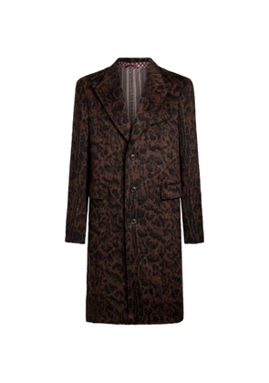 ETRO jacquard coat with animal motif - Brown