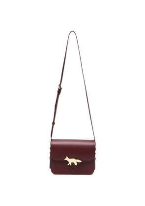 Maison Kitsuné fox-plaque leather shoulder bag - Purple