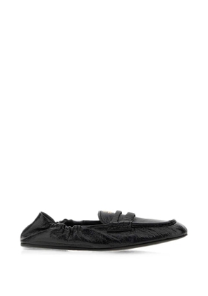 Miu Miu Ruches crinkled-effect elasticated loafers - Black