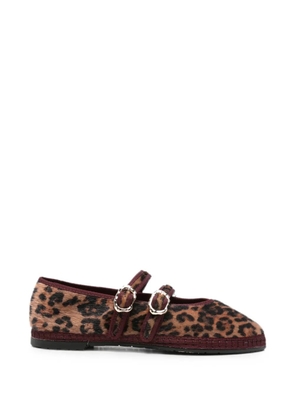 FLABELUS Claire leopard-print ballet flats - Brown