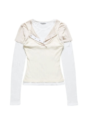 Acne Studios bow-detail layered T-shirt - White