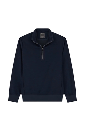 Boggi Milano quarter-zip sweatshirt in wool blend WOOLTECH - Blue
