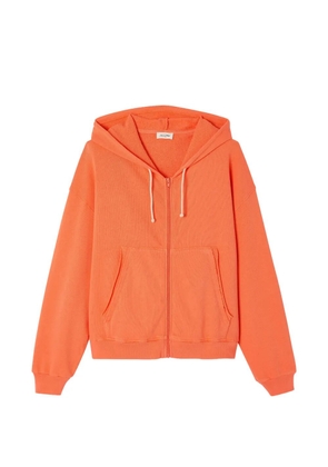 American Vintage zip-up raw-edge hoodie - Orange
