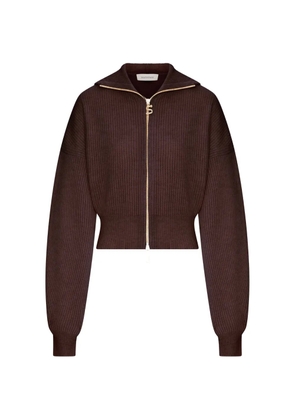 Sportmax zip-up hooded cardigan - Brown