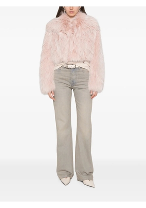 Patrizia Pepe cropped fluffy jacket - Pink