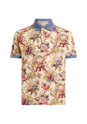 ETRO floral-print polo shirt - Blue