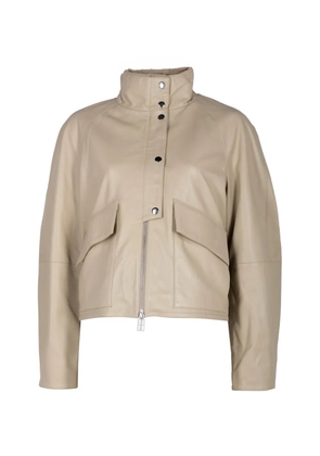 By Malene Birger Suzanne leather panelled jacket - Neutrals