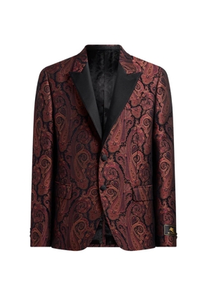 ETRO chenille jacquard single-breasted jacket with Paisley motif - Red