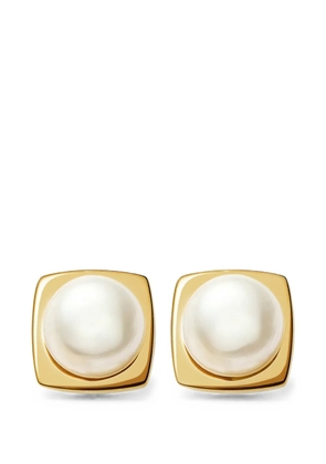 Missoma pearl-embellished square earrings - Gold