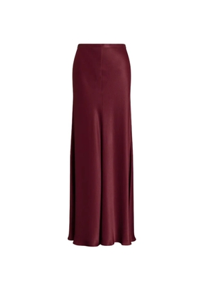 Alberta Ferretti satin-finish maxi skirt - Red