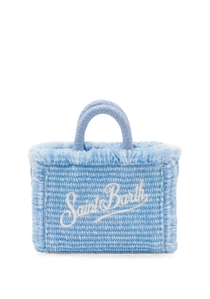 MC2 Saint Barth micro Vanity straw-effect tote bag - Blue
