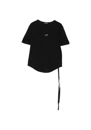 Ann Demeulemeester logo-embroidered ribbon-detail T-shirt - Black